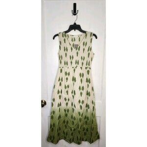 NWT J. Jill Pure Jill Elements Dip-Dyed Green Ikat Dress Sz XS Petite